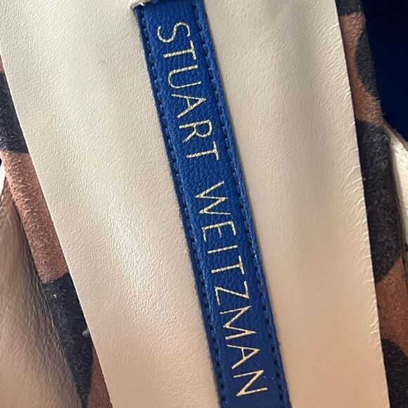 Stuart Weitzman Galene sandals suede leopard block heel size 7M gorpcore - Picture 8 of 13